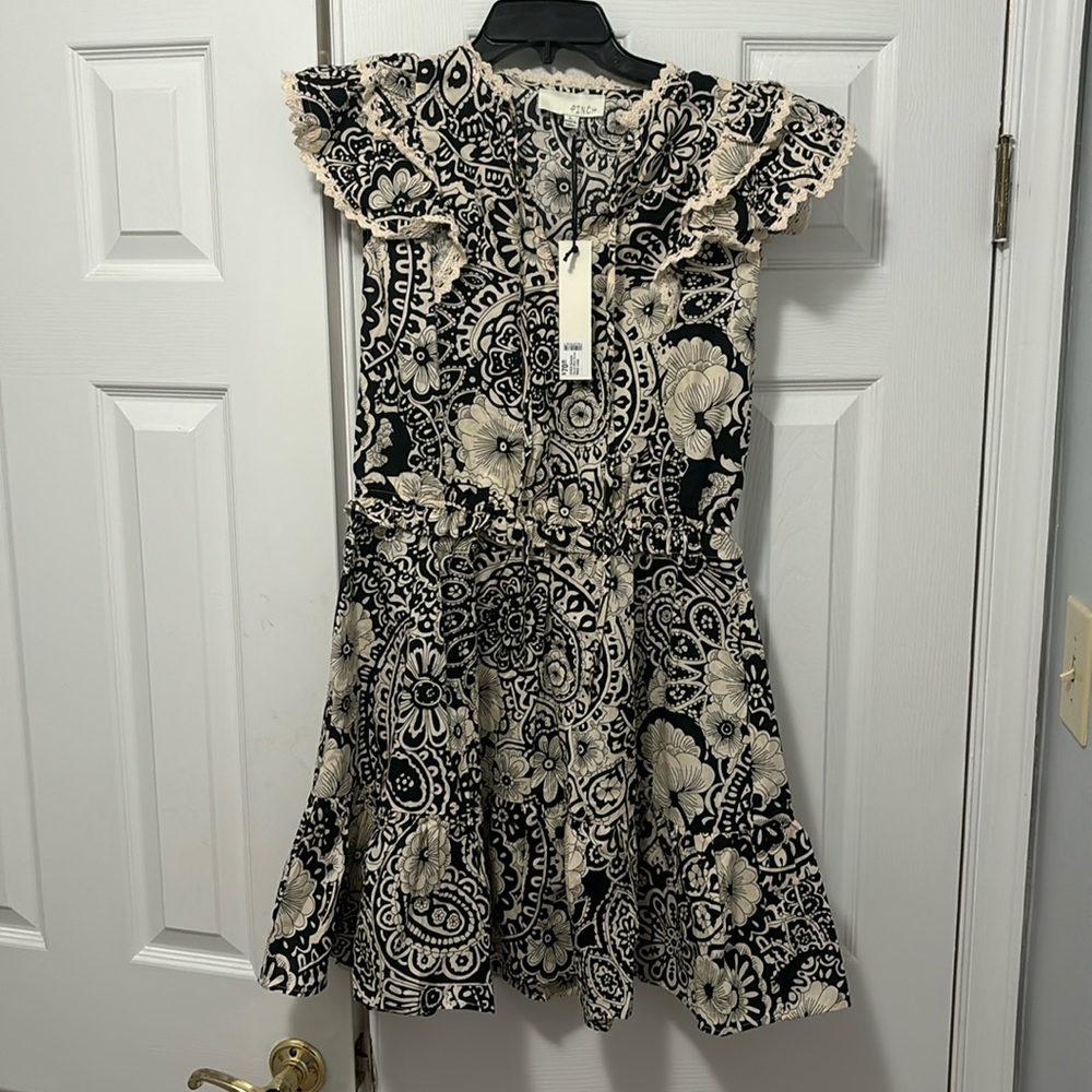 Pinch Black and White Floral Dress Size L